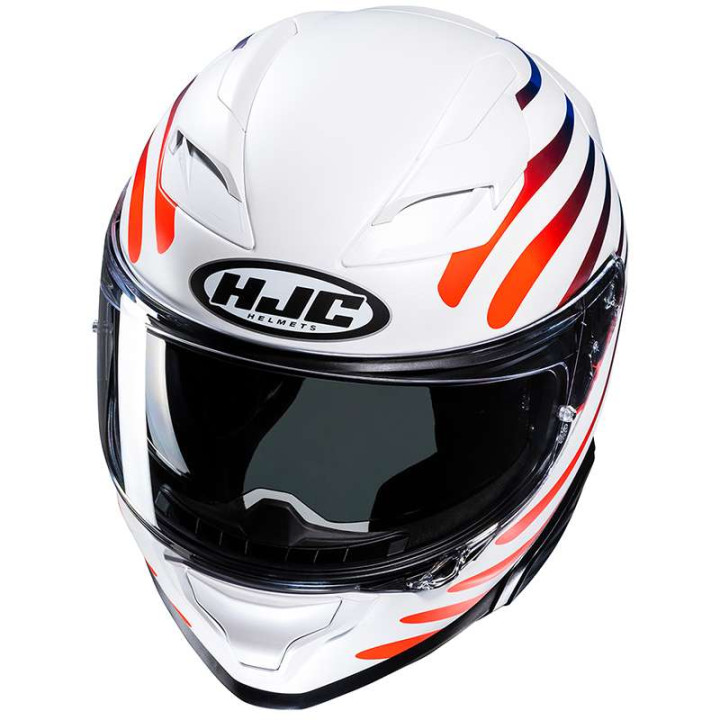 Casque moto HJC F71 ZEN BLANC/ORANGE/BLEU