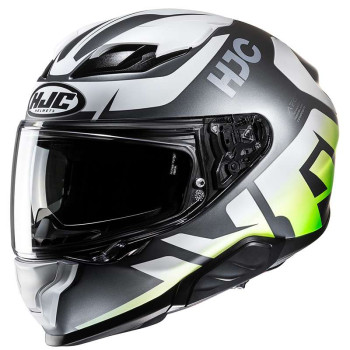 Casque moto HJC F71 BARD GRIS/BLANC/VERT