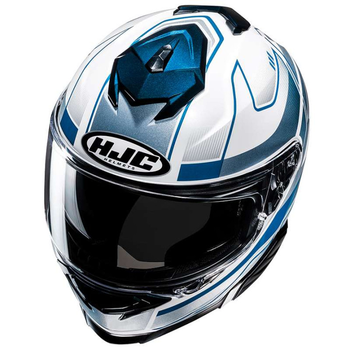 Casque moto HJC I71 IORIX BLANC/BLEU