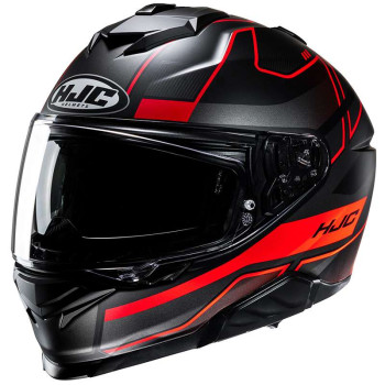 Casque moto HJC I71 IORIX NOIR/ROUGE