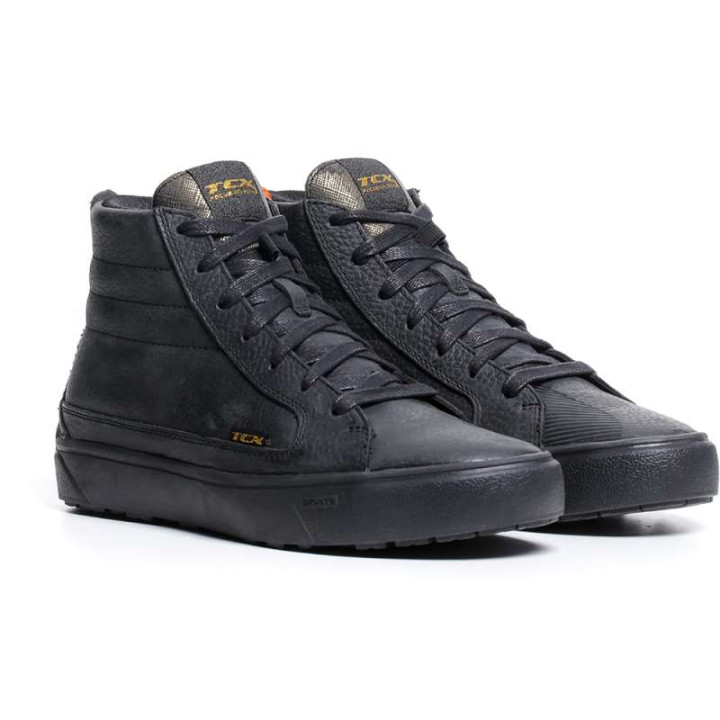 Baskets moto TCX STREET 3 LADY WATERPROOF NOIR/OR