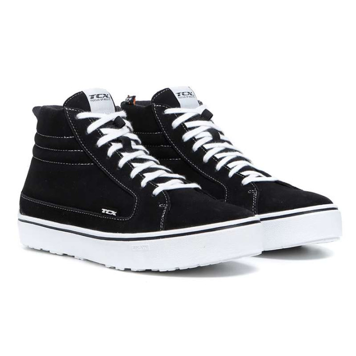 TCX STREET 3 WATERPROOF BLACK/BLANC motorcycle sneakers
