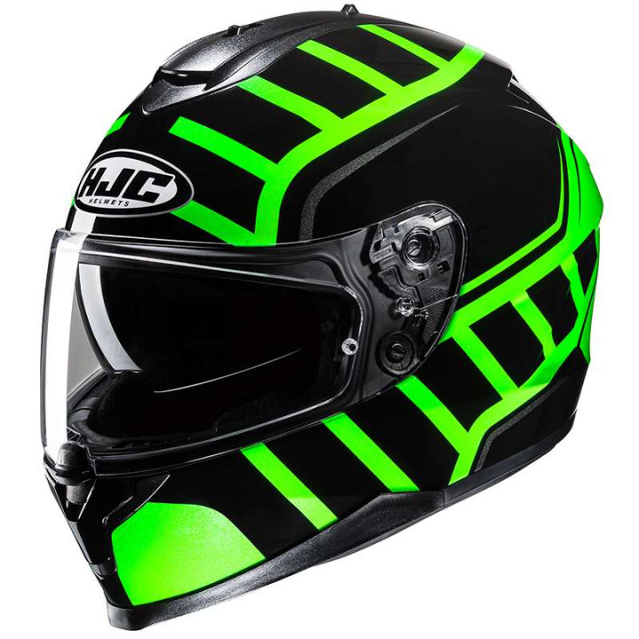 Motorcycle helmet HJC C70N HOLT BLACK/GREEN