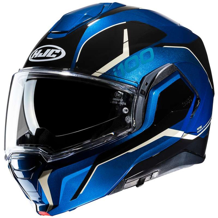 Casque moto modulable HJC I100 LORIX BLEU/NOIR