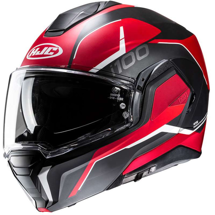 Casque moto modulable HJC I100 LORIX ROUGE/NOIR Casque moto modulable HJC I100 LORIX ROUGE/NOIR