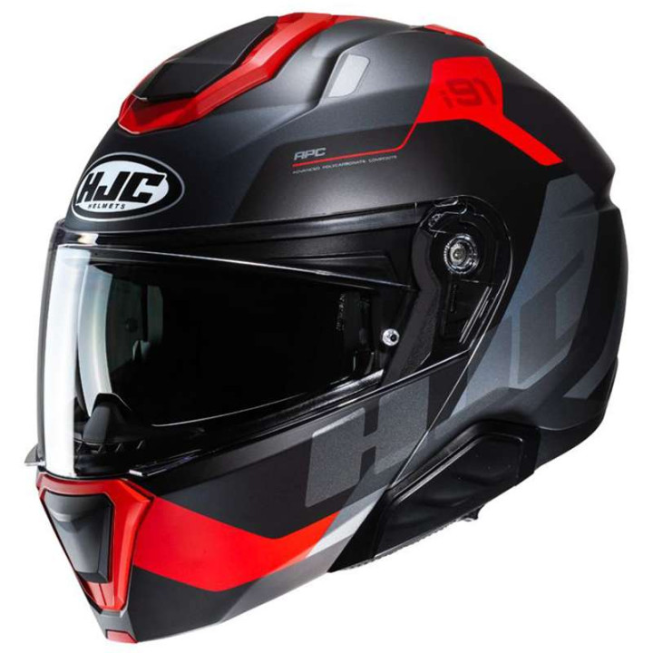 Casque moto modulable HJC I91 CARST NOIR/ROUGE Casque moto modulable HJC I91 CARST NOIR/ROUGE