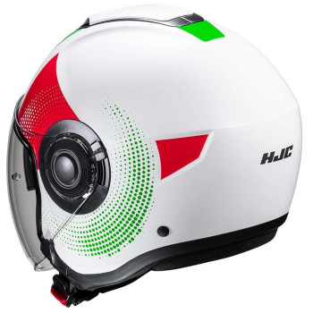 Motorcycle helmet HJC I40N PYLE GREEN/BLANK/RED