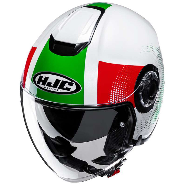 Motorcycle helmet HJC I40N PYLE GREEN/BLANK/RED