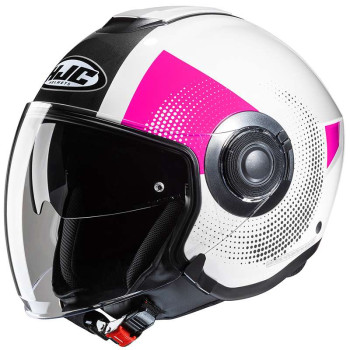Motorcycle helmet HJC I40N PYLE BLACK/BLANK/PINK