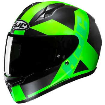 Casque moto HJC C10 TEZ NOIR/VERT FLUO