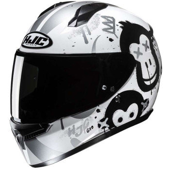 Casque moto enfant  HJC C10 GETI NOIR/BLANC