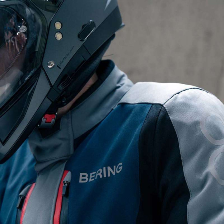 Veste moto Bering SIBERIA GRIS/BLEU