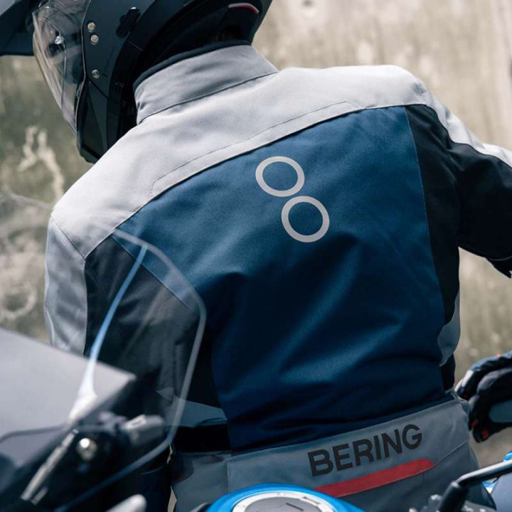 Veste moto Bering SIBERIA GRIS/BLEU