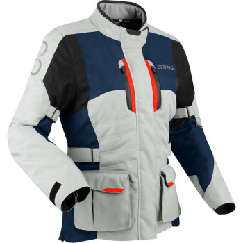 Veste moto femme Bering LADY SIBERIA GRIS/BLEU