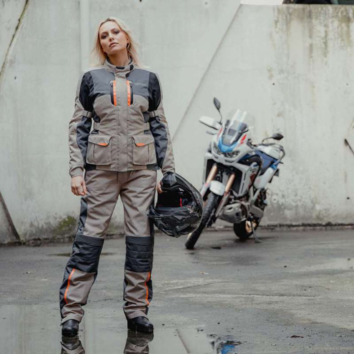 Pantalon moto femme Bering LADY SIBERIA BEIGE/GRIS