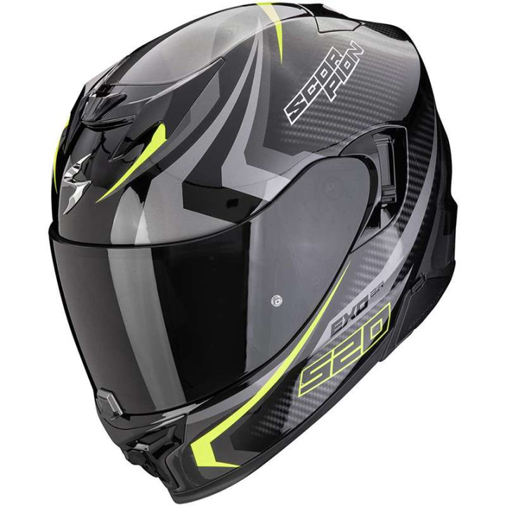 Casque Scorpion EXO-520 EVO AIR TERRA NOIR / ARGENT / JAUNE