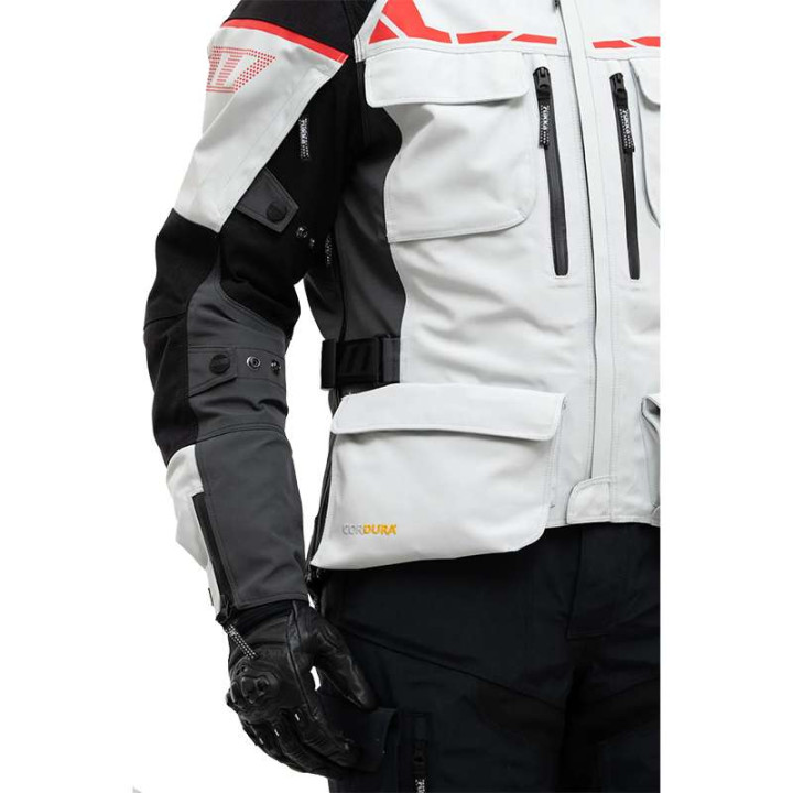 Veste moto Rukka ECUADO-R GRIS/ROUGE