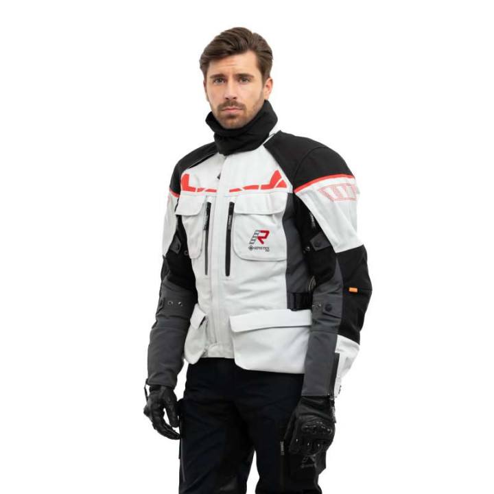 Veste moto Rukka ECUADO-R GRIS/ROUGE