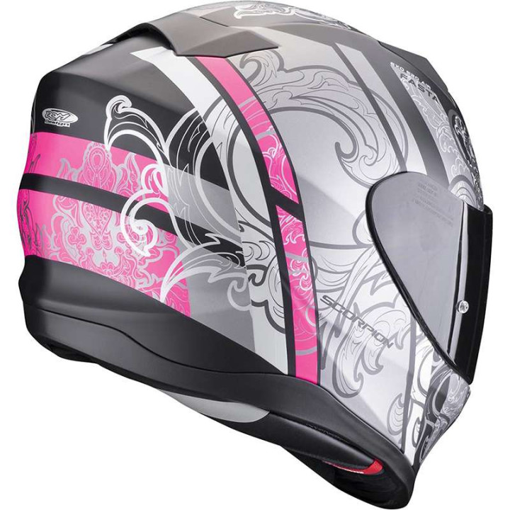 Casque Scorpion EXO-520 EVO AIR FASTA NOIR MAT / ARGENT / ROSE