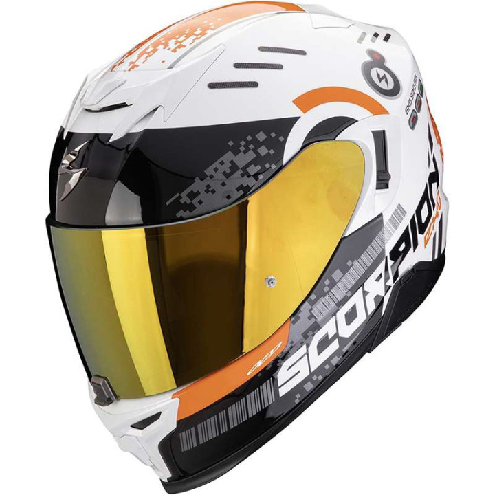 Scorpion EXO-520 EVO AIR TITAN WHITE / ORANGE Helmet Scorpion EXO-520 EVO AIR TITAN WHITE / ORANGE Helmet