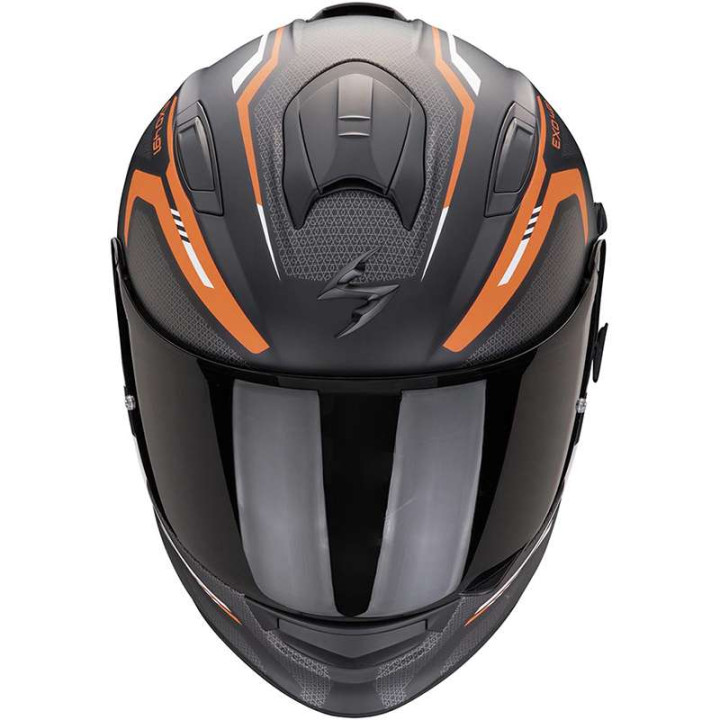 Casque Scorpion EXO-491 KRIPTA NOIR MAT / ORANGE / BLANC