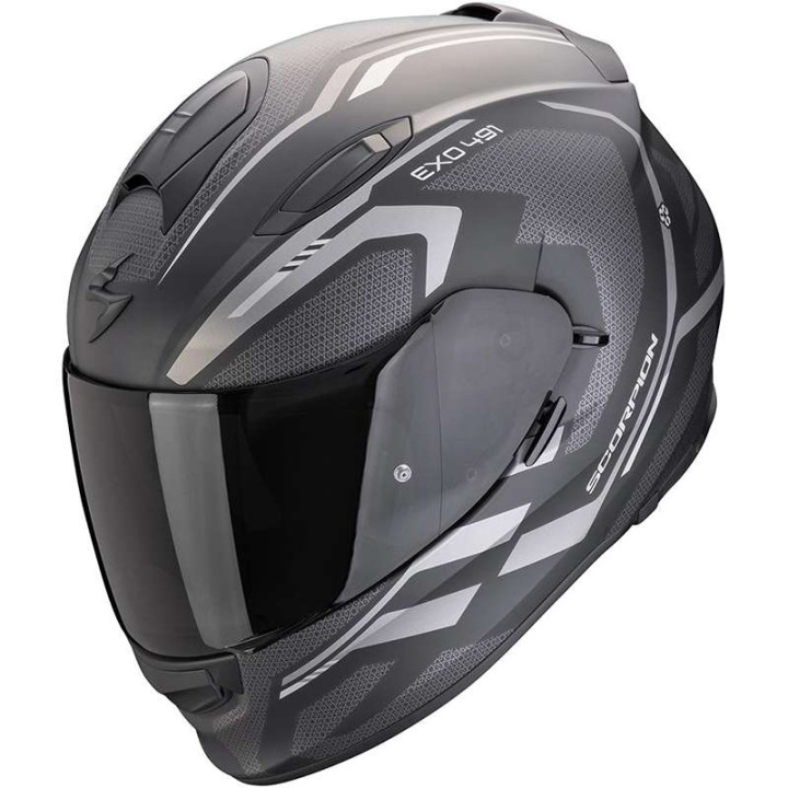 Casque Scorpion EXO-491 KRIPTA NOIR MAT / ARGENT
