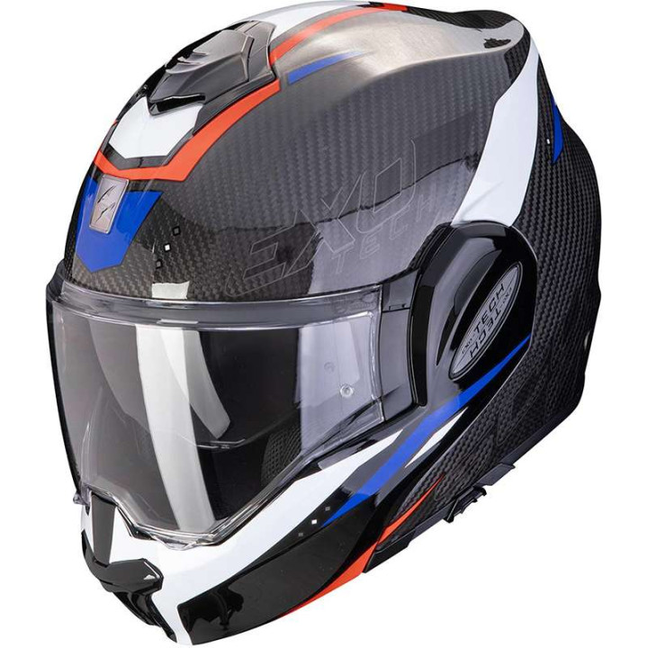 Casque moto modulable Scorpion EXO-TECH EVO CARBON ROVER NOIR / ROUGE / BLEU