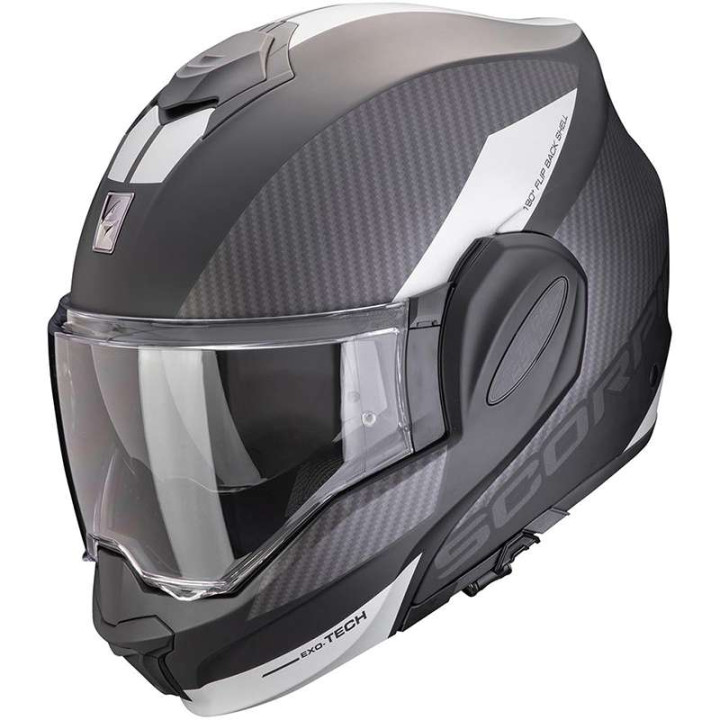 Casque moto modulable Scorpion EXO-TECH EVO TEAM NOIR MAT / ARGENT