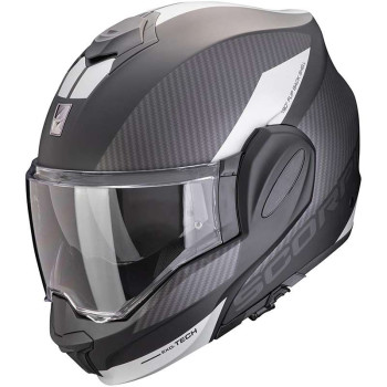 Casque moto modulable Scorpion EXO-TECH EVO TEAM NOIR MAT / ARGENT