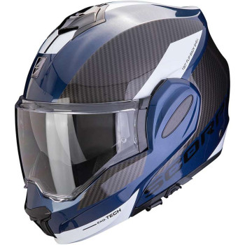 Casque moto modulable Scorpion EXO-TECH EVO TEAM BLEU / NOIR / BLANC