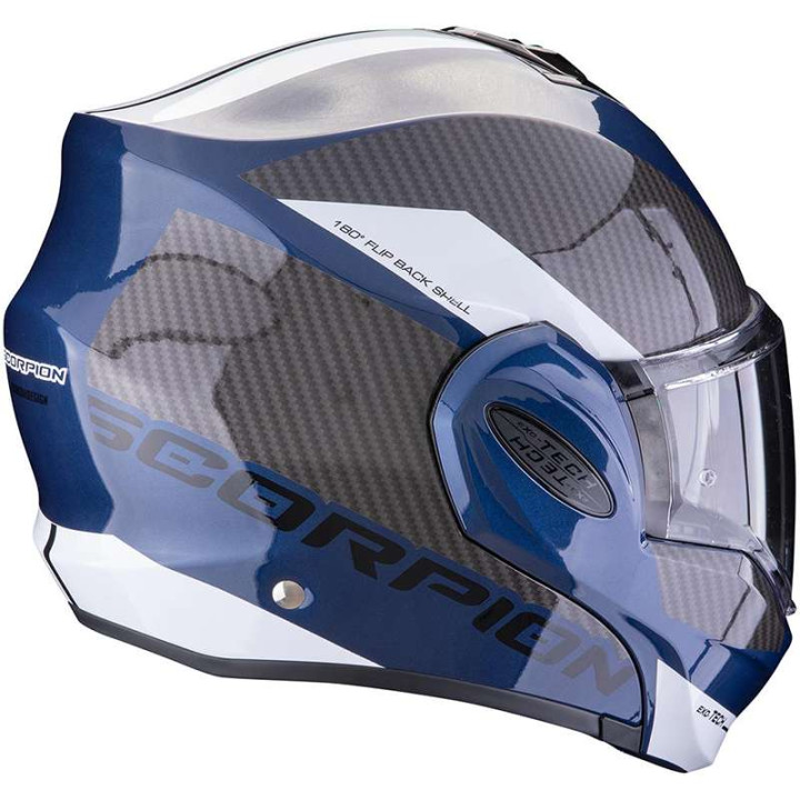 Casque moto modulable Scorpion EXO-TECH EVO TEAM BLEU / NOIR / BLANC