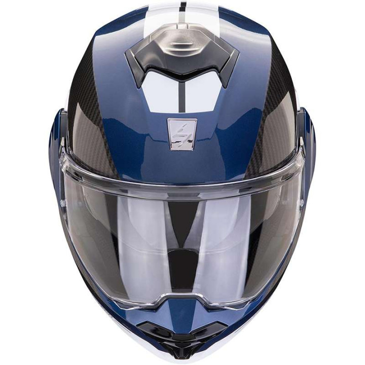 Casque moto modulable Scorpion EXO-TECH EVO TEAM BLEU / NOIR / BLANC