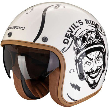 Casque Scorpion BELFAST EVO ROMEO CREME / NOIR Casque Scorpion BELFAST EVO ROMEO CREME / NOIR