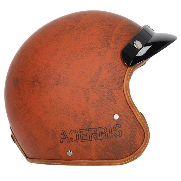 Casque moto jet Acerbis SKODELA 22.06 MARRON