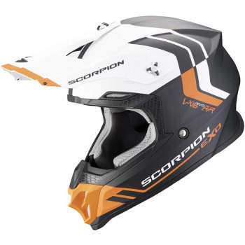 Casque cross Scorpion VX-16 EVO AIR FUSION Noir / Blanc / Orange