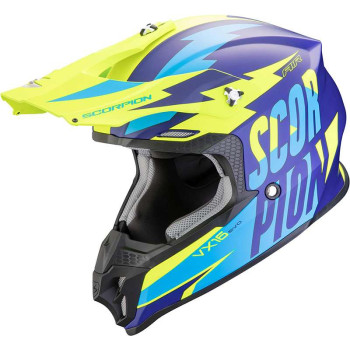 Casque cross Scorpion VX-16 EVO AIR SLANTER Bleu / Jaune