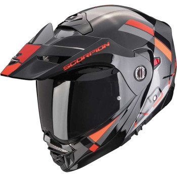 Casque moto modulable Scorpion ADX-2 GALANE Argent/Noir/Rouge