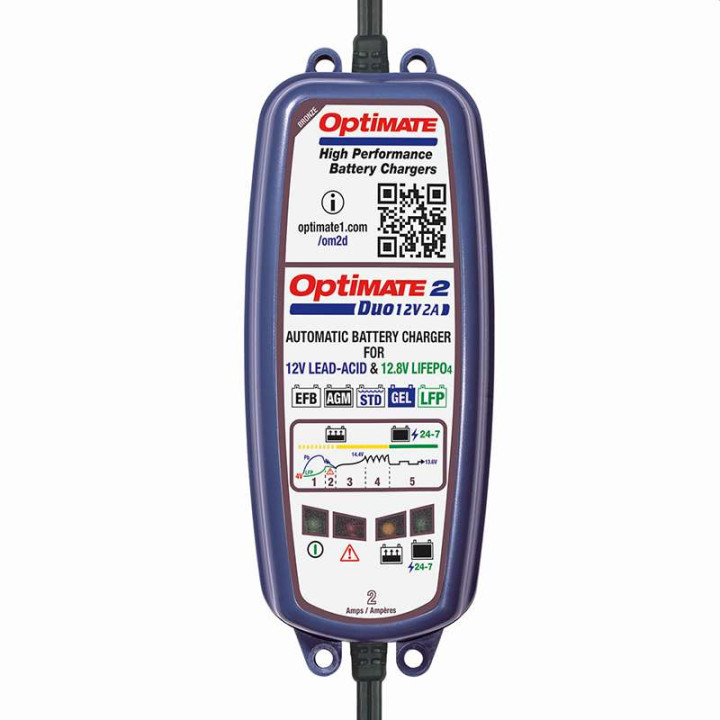 Chargeur de batterie Tecmate OPTIMATE 2 DUO 12V 6-96Ah