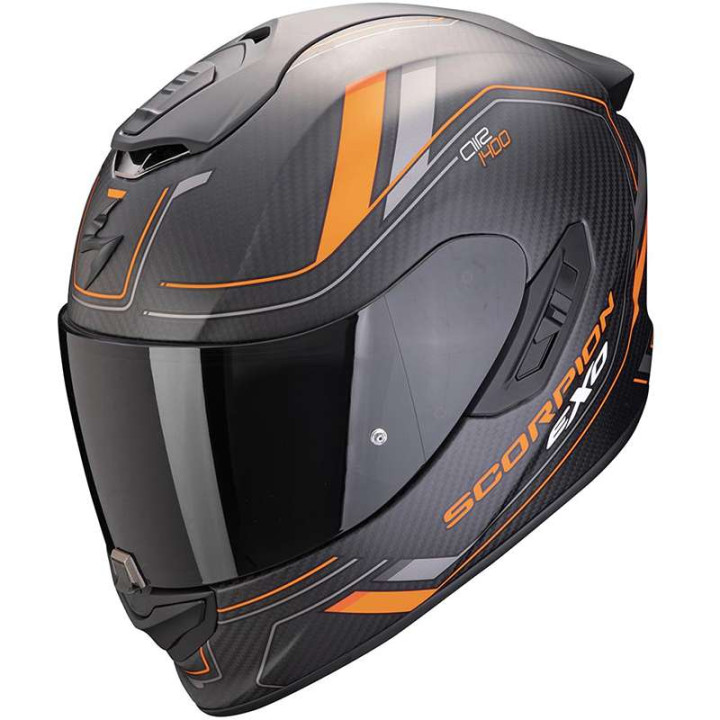 Scorpion EXO-1400 EVO II CARBON AIR MIRAGE BLACK MAT/ORANGE Helmet