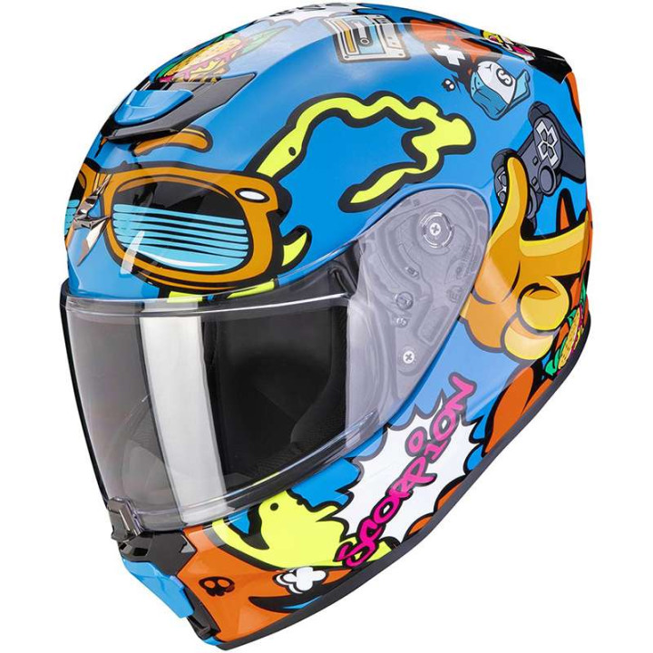 Casque enfant Scorpion EXO-JNR AIR FUN BLEU/ORANGE