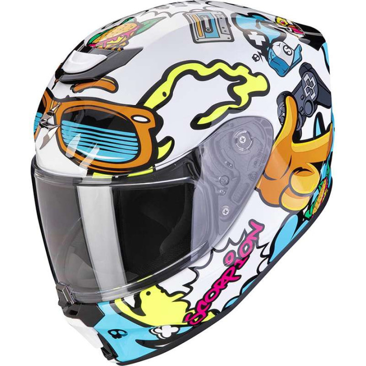 Casque enfant Scorpion EXO-JNR AIR FUN BLANC/BLEU