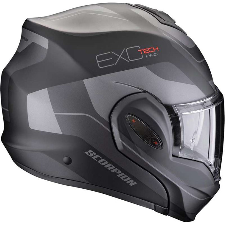 Casque moto modulable Scorpion EXO-TECH EVO PRO COMMUTA NOIR MAT/ARGENT