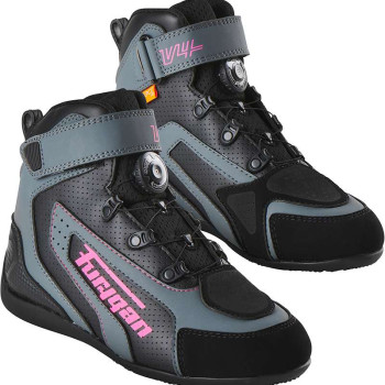 Baskets moto femme Furygan V4 EASY D3O Lady Vented NOIR/ROSE