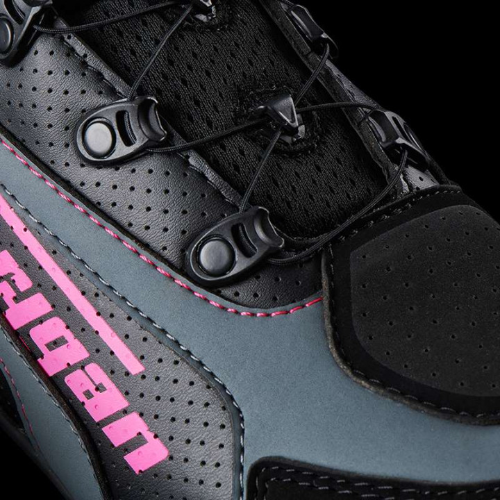 Baskets moto femme Furygan V4 EASY D3O Lady Vented NOIR/ROSE