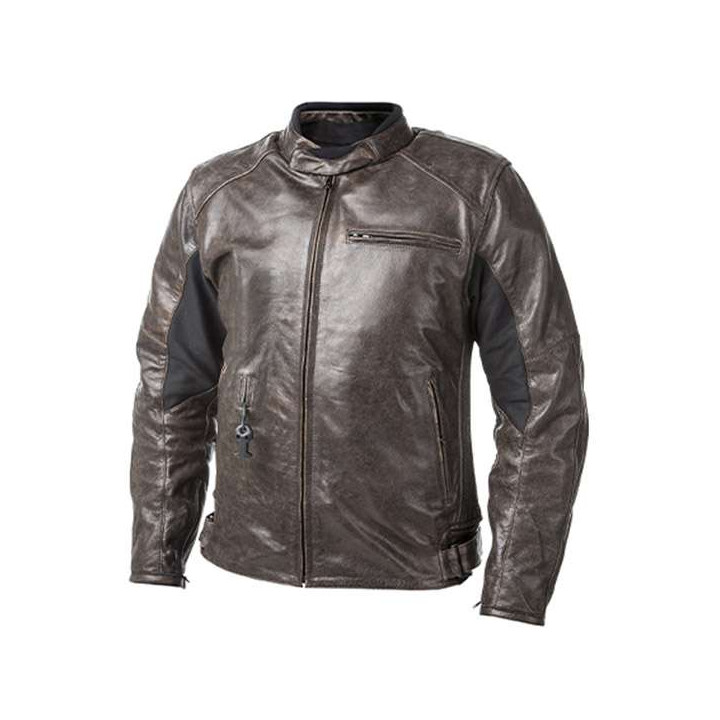 HELITE ROADSTER 2 Airbag leather jacket Brown