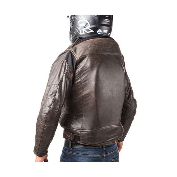 HELITE ROADSTER 2 Airbag leather jacket Brown
