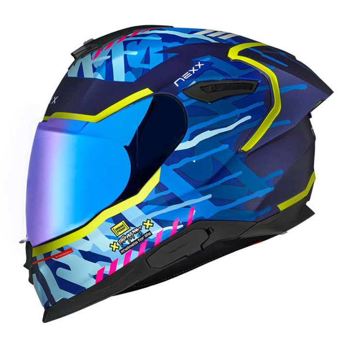Casque moto Nexx Y.100R URBANGRAM Bleu