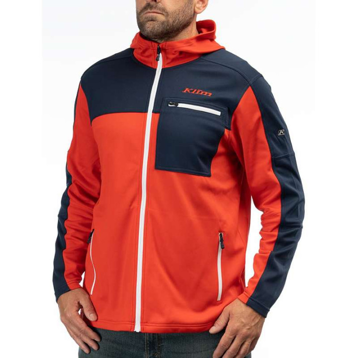 Gilet Klim GLACIER HOODIE Rouge / Bleu