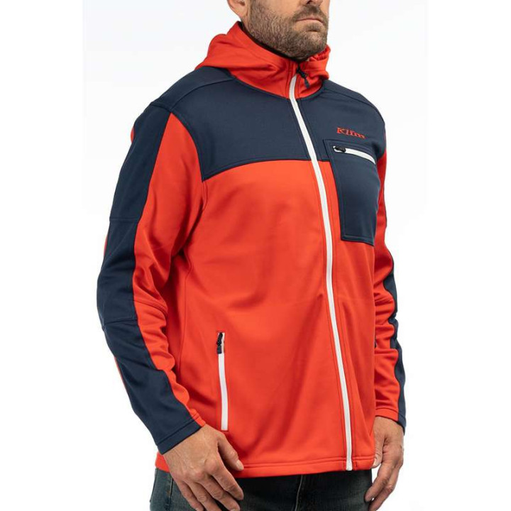 Gilet Klim GLACIER HOODIE Rouge / Bleu