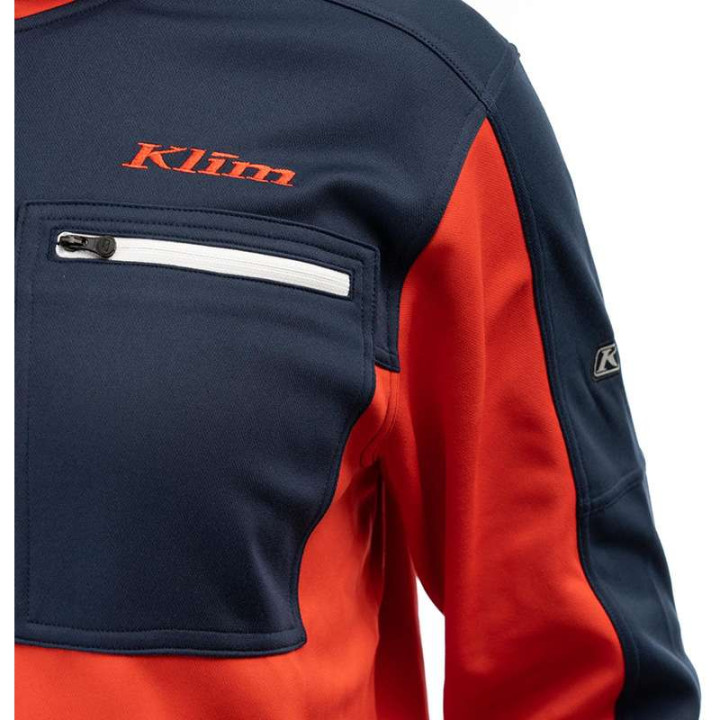 Gilet Klim GLACIER HOODIE Rouge / Bleu